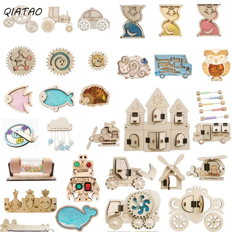 Montessori Wooden Busy Board Toddler - Montessori Tavola occupata Accessori in legno
