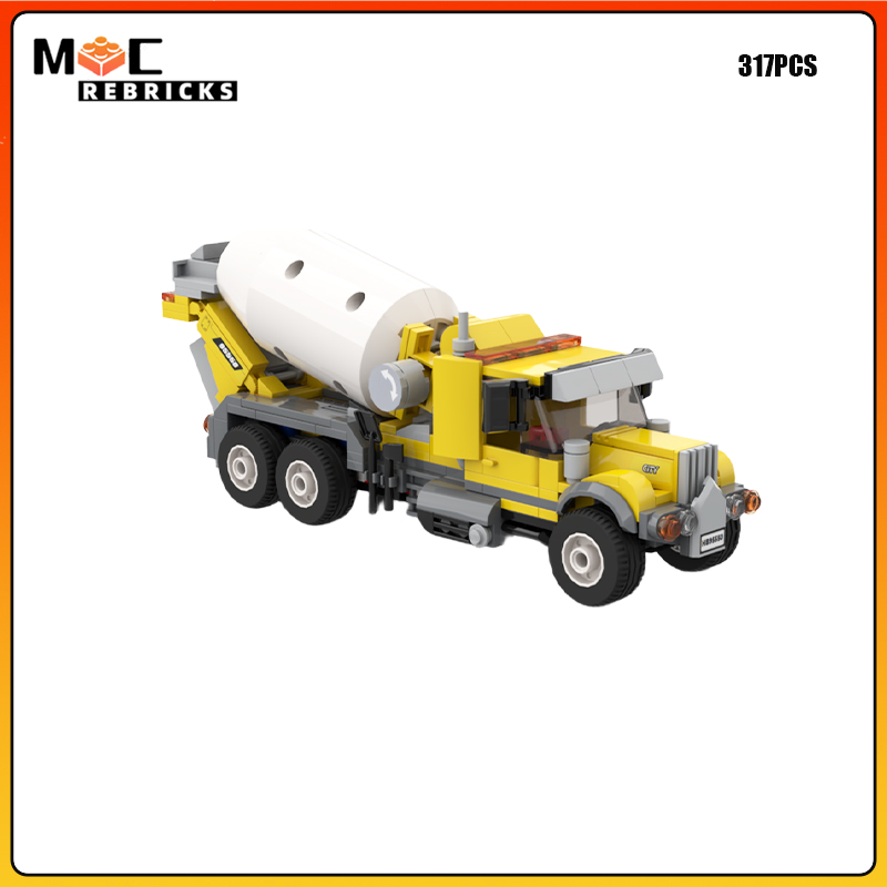 Building Blocks - MOC Camion Betoniera per Costruzioni Pesanti,